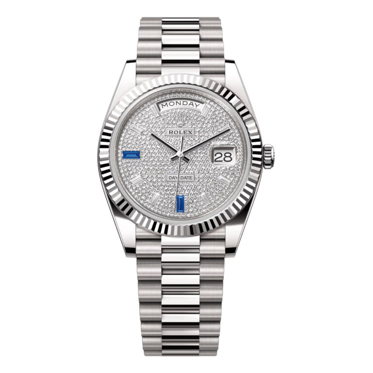 Rolex Day-Date 40mm 228239-0049 White Gold with Pave Diamond Dial Watch 2024