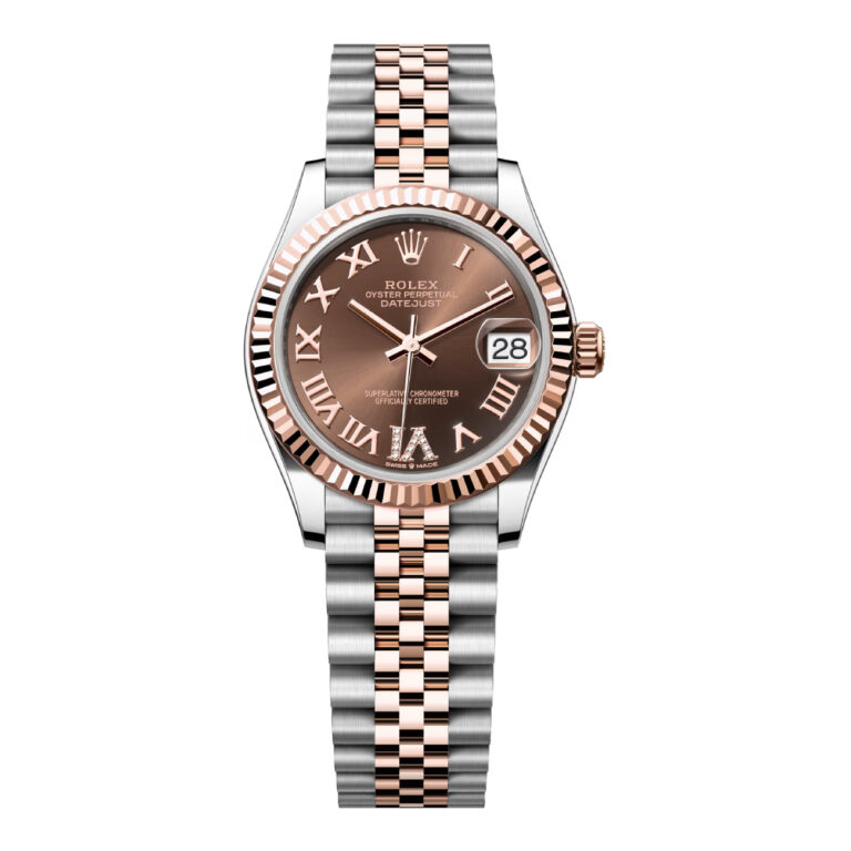 Rolex Datejust 31 Steel and Everose Gold 278271-0004 Fluted Bezel Chocolate Roman Dial Jubilee