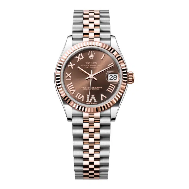 Rolex Datejust 31 Steel and Everose Gold 278271-0004 Fluted Bezel Chocolate Roman Dial Jubilee