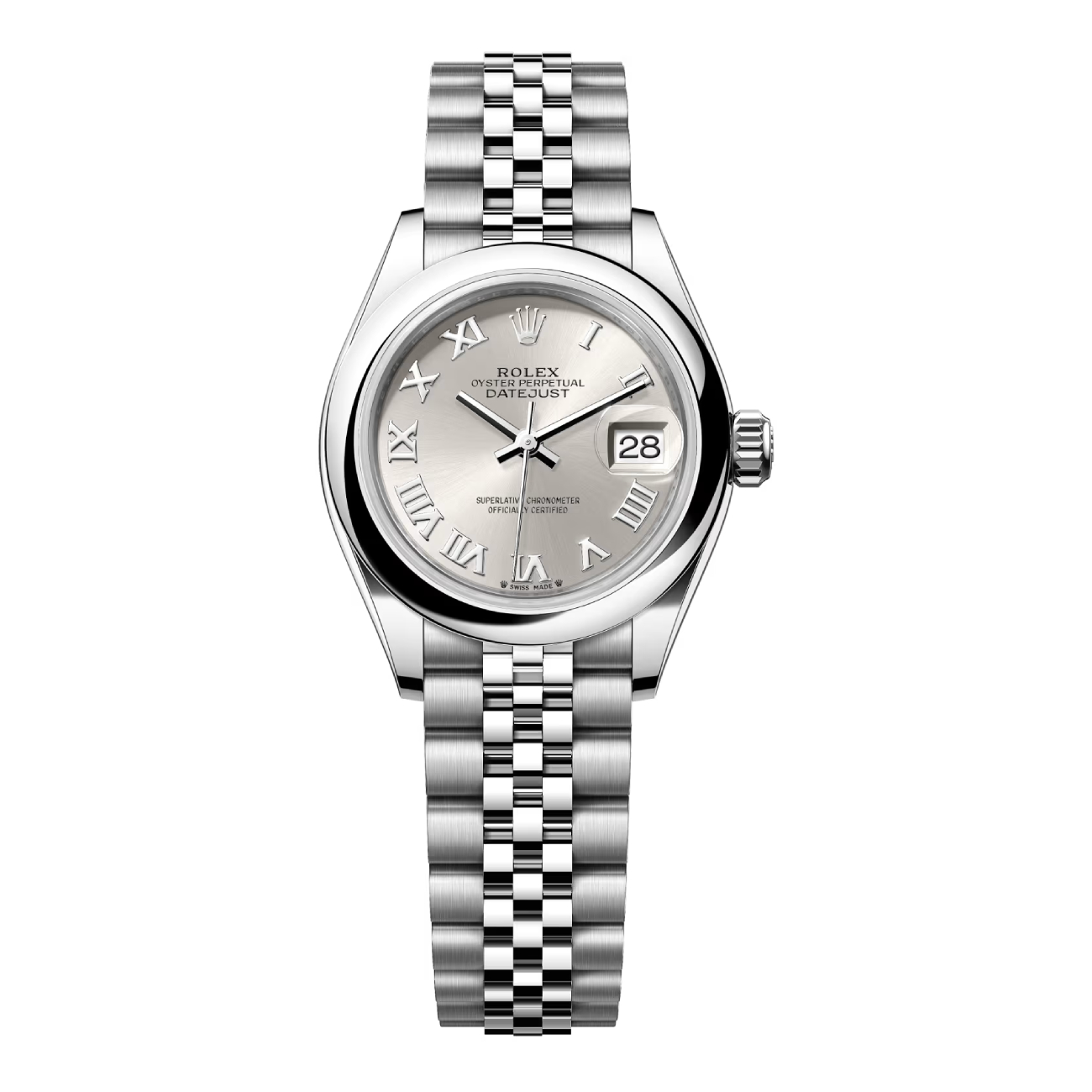 Rolex Datejust 28mm 279160-0007 Jubilee Stainless Steel  With Silver Roman Dial Ladies Watch 2024