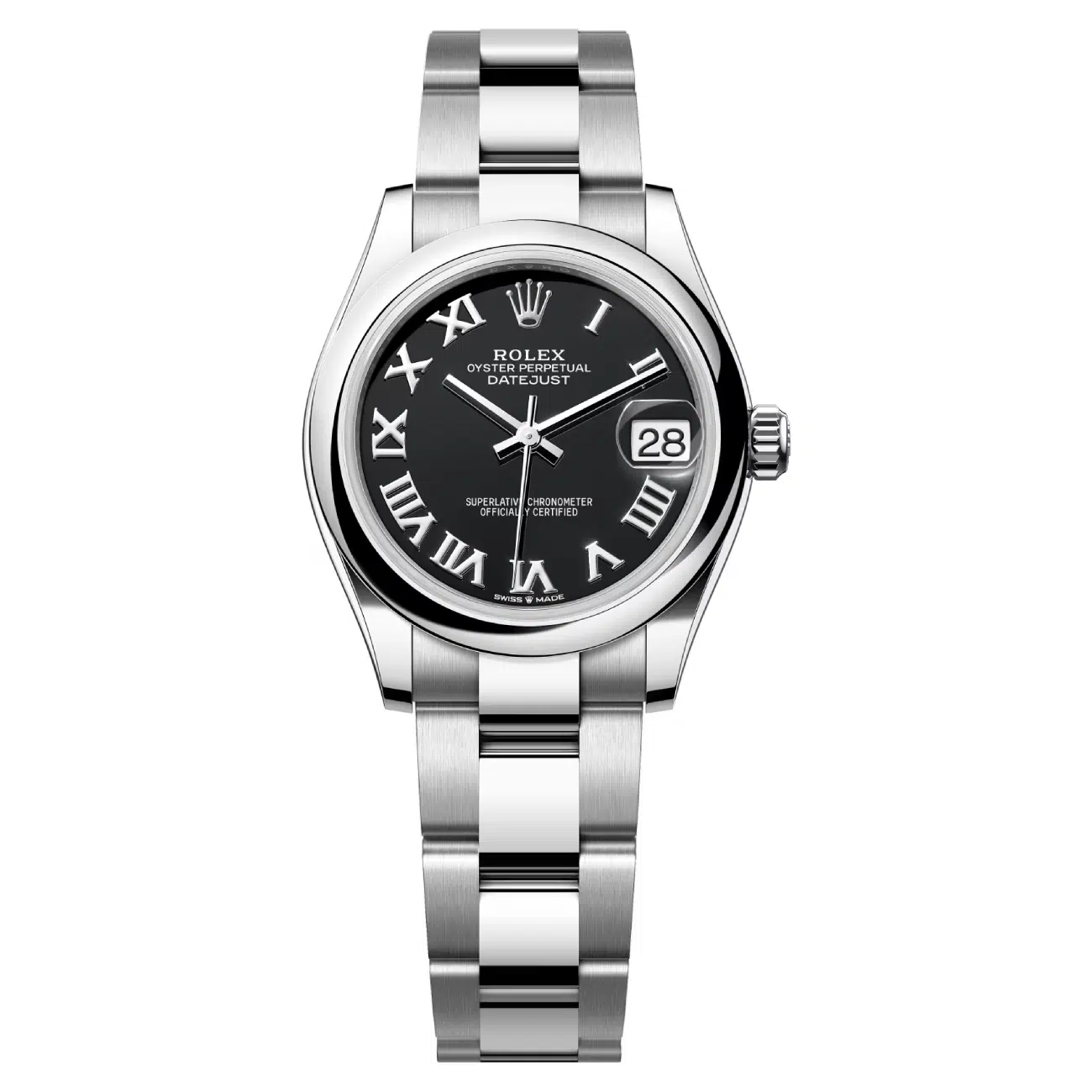 Rolex Datejust Black Roman 31mm 278240-0001 Oyster Steel Ladies Watch 2024