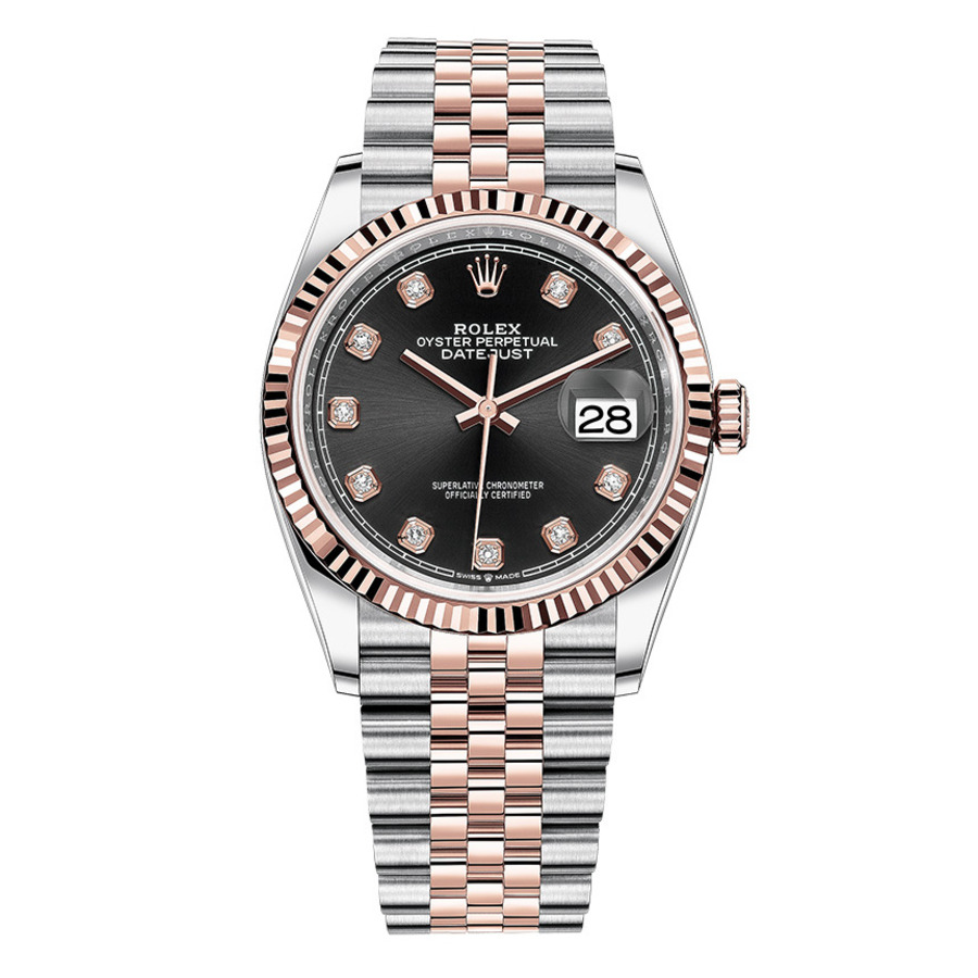 Rolex Datejust 126231-0019 Jubilee Bracelet 36mm Stainless Steel and Rose Gold with Black Dial Watch 2024