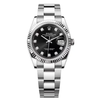 Rolex Datejust Black Diamond Dial Oyster Bracelet 126234-0028 36mm Stainless Steel