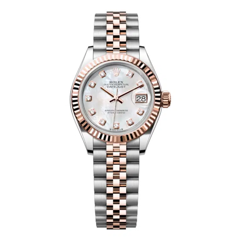 Rolex Datejust Two-Tone 28mm 279171-0013 Jubilee SS/RG MOP Diamond Dial Ladies Watch
