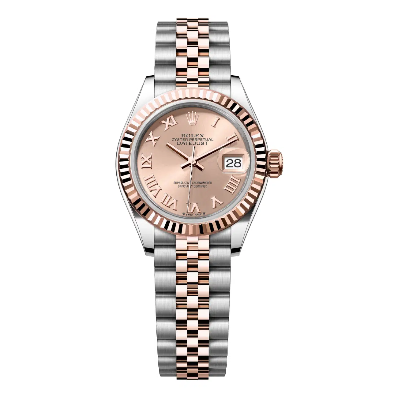 Rolex Datejust Ladies 28mm 279171-0025 Pink Roman Stainless Steel & Rose Gold