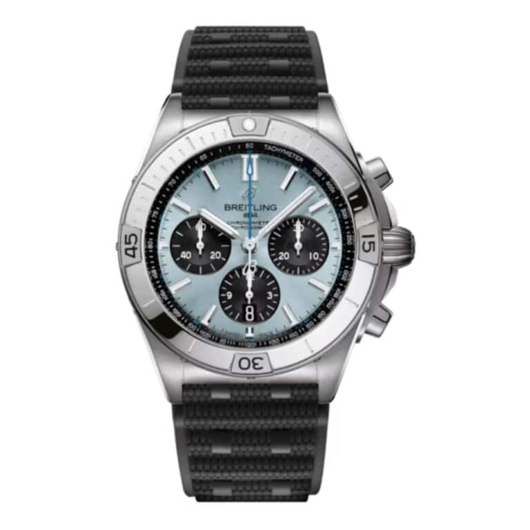 Breitling Chronomat B01 PB0134101C1S2 42mm Ice Blue Dial Unidirectional, Ratcheted Bezel Stainless Steel/Platinum With Black