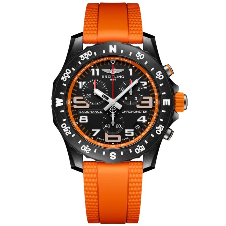 Breitling Endurance Pro X82310A51B1S2 Breitlight Case With Orange Rubber Watch Black Dial 2024