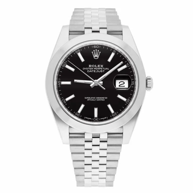 Rolex Datejust 41 Black Dial Jubilee Band Steel Mens Watch Ref# 126300