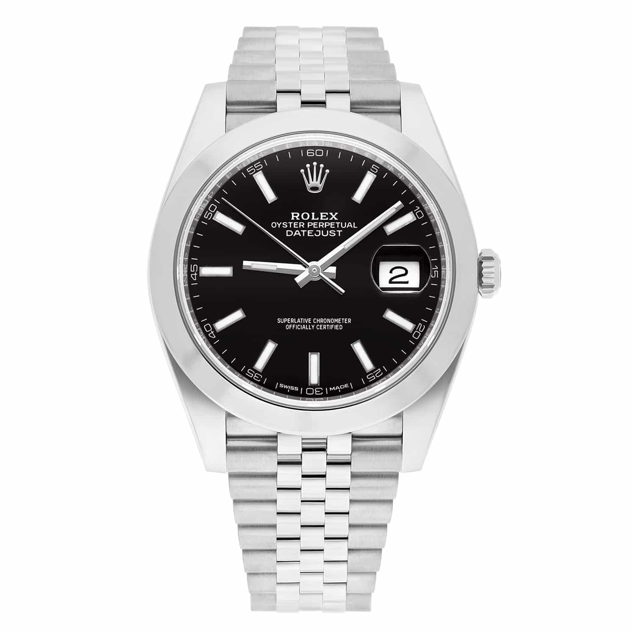 Rolex Datejust 41 Steel Black Index Dial Mens Watch Jubilee Band 126300 - 2017