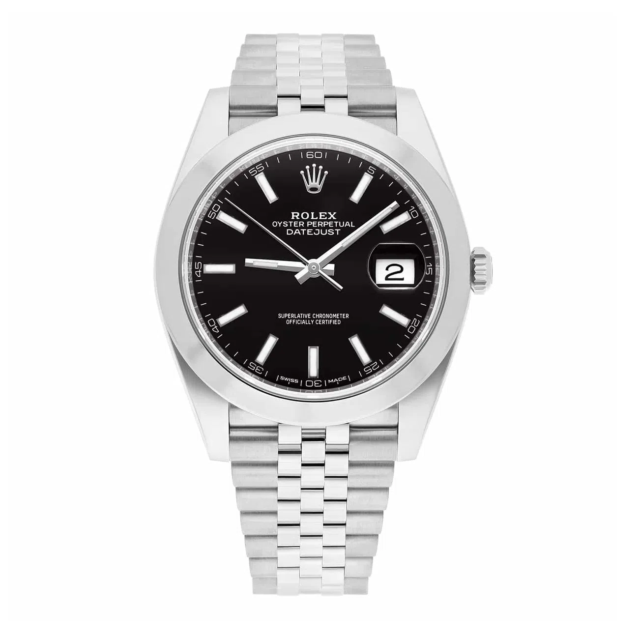 Rolex Datejust 41 126300 Steel Black Index Dial Mens Watch Jubilee Band