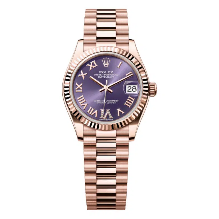 Rolex 278275-0029 Everose Gold Datejust 31 Purple Diamond Six Dial - President Bracelet