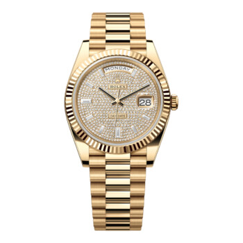 Rolex Day-Date 228238-0054 40mm Pave Diamond Dial Yellow Gold Watch 2024