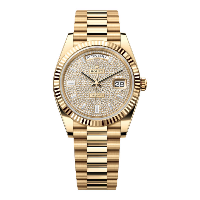 Rolex Day-Date 228238-0054 40mm Pave Diamond Dial Yellow Gold Watch 2024