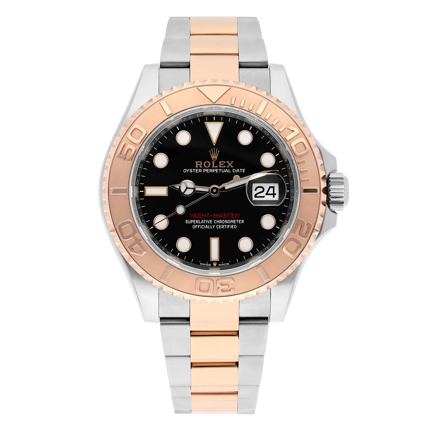 Rolex Yacht-Master 40mm 126621-0002 Two Tone Rose Black Dial Men's Watch