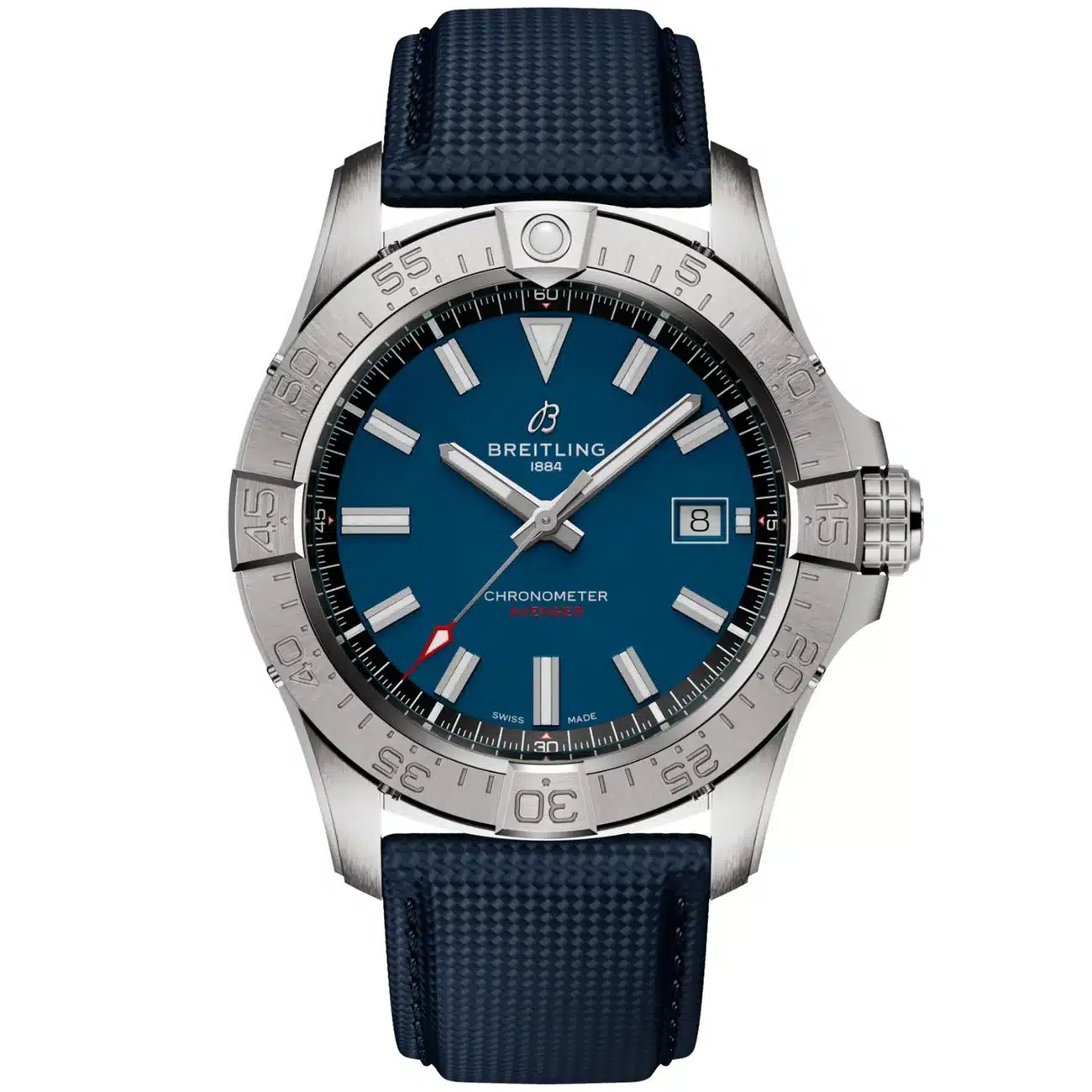 Breitling Avenger 42mm A17328101C1X1 Stainless Steel With Blue Calfskin Leather Watch Blue Dial 2024
