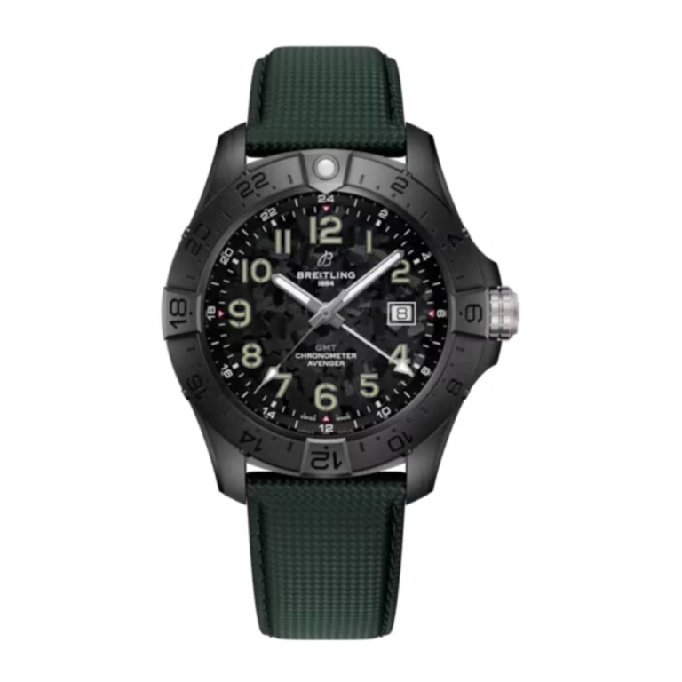 Breitling Avenger Automatic GMT Night Mission S32320101B1X1 44mm Black-Camouflage Dial Uni-directional Rotating Bezel