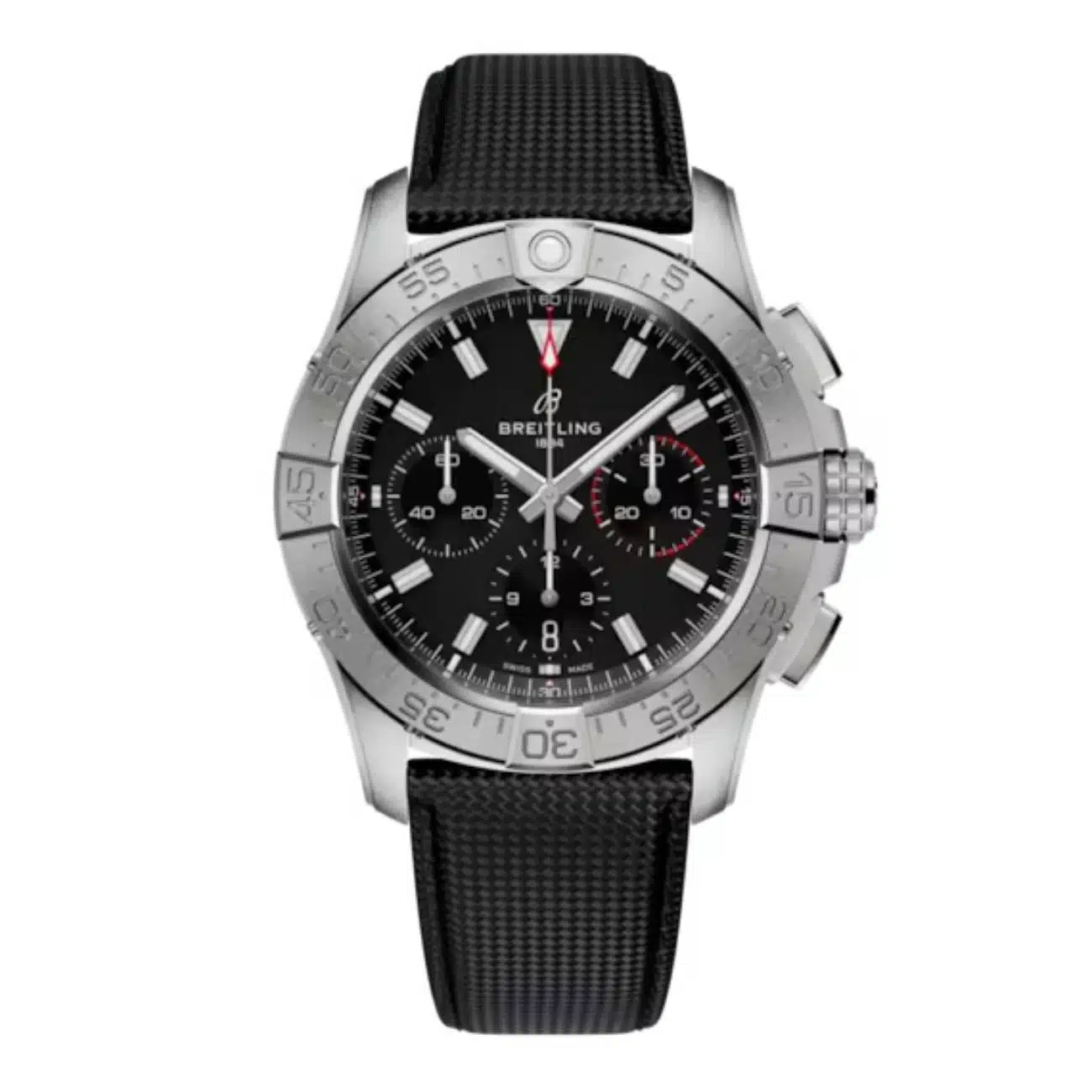 Breitling Avenger B01 Chronogragh AB0146101B1X1 42mm Black Dial Unidirectional, Ratcheted Bezel Stainless Steel With Anthracite Calfskin Leather Watch
