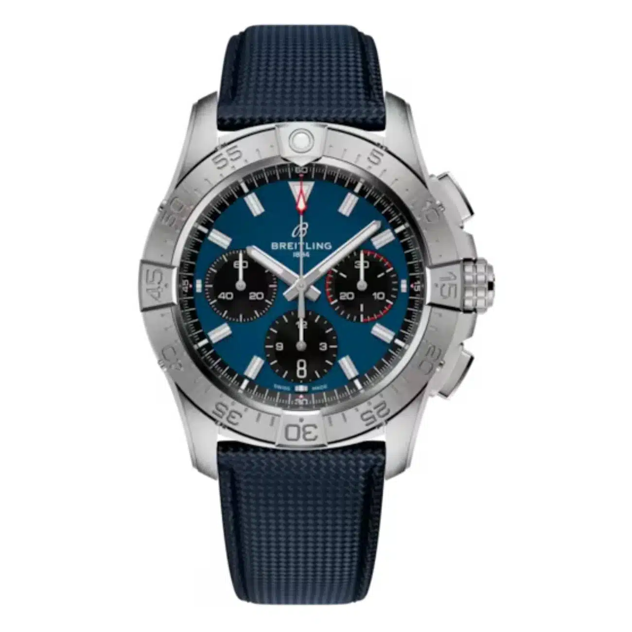 Breitling Avenger B01 Chronogragh AB0146101C1X1 42mm Blue Dial Unidirectional, Ratcheted Bezel Stainless Steel With Blue Calfskin Leather Strap Watch