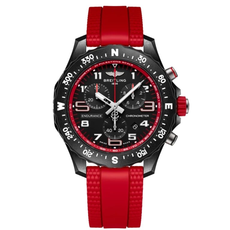 Breitling Endurance Pro X83310D91B2S1 38mm Breitlight Case With Black Dial Red Rubber Band