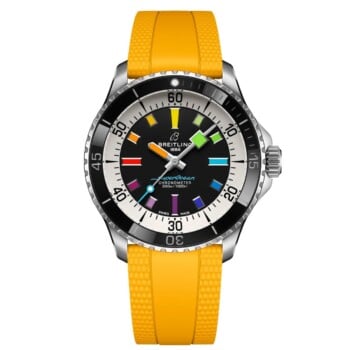 Breitling Superocean Automatic 42mm A17375211B2S4 Stainless Steel With Yellow Rubber Watch Black Dial