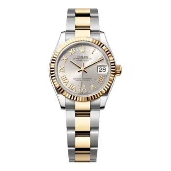 Rolex Steel and Yellow Gold Datejust 31 Fluted Bezel 278273-0003 Silver Diamond Roman Six Dial Oyster Bracelet 2024