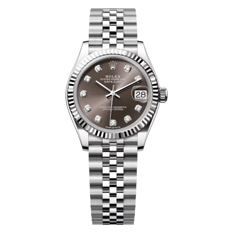 Rolex Datejust 31 278274-0008 Steel and White Gold Fluted Bezel Dark Grey Diamond Dial – Jubilee Bracelet