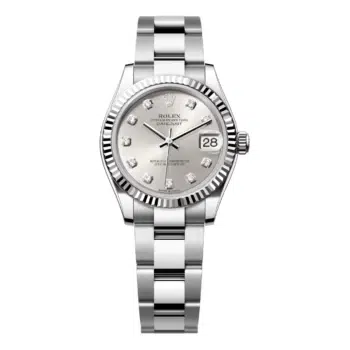 Rolex Datejust 31 Steel and White Gold 278274-0029 Fluted Bezel Silver Diamond Dial Oyster Bracelet