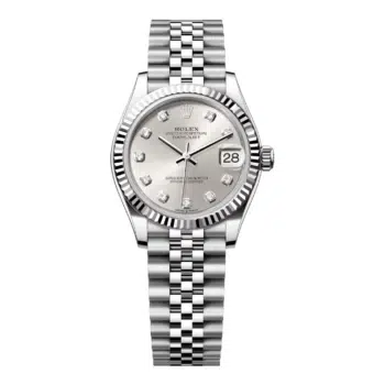 Rolex Datejust 31 Steel and White Gold Fluted Bezel 278274-0030 Silver Diamond Dial Jubilee Bracelet