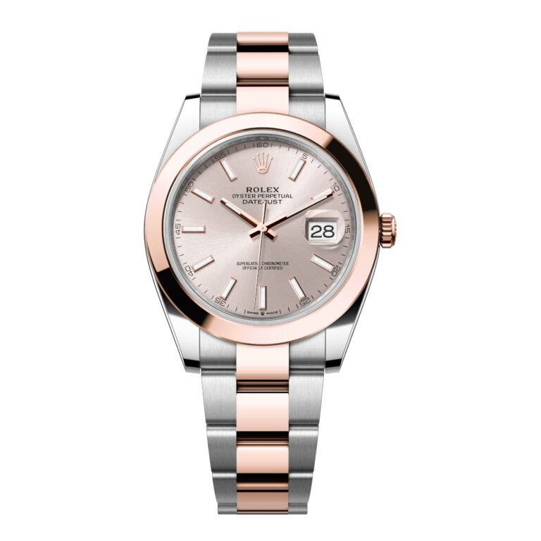 Rolex Datejust 41mm Oyster 126301-0009 Stainless Steel & Rose Gold Watch Sundust Index Dial 2024