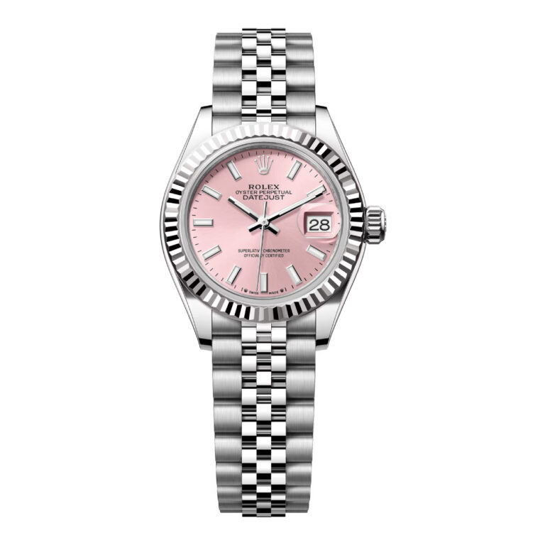 Rolex Steel and White Gold Rolesor Lady-Datejust 28 Watch 279174-0001 Fluted Bezel Pink Index Dial Jubilee Bracelet 2024