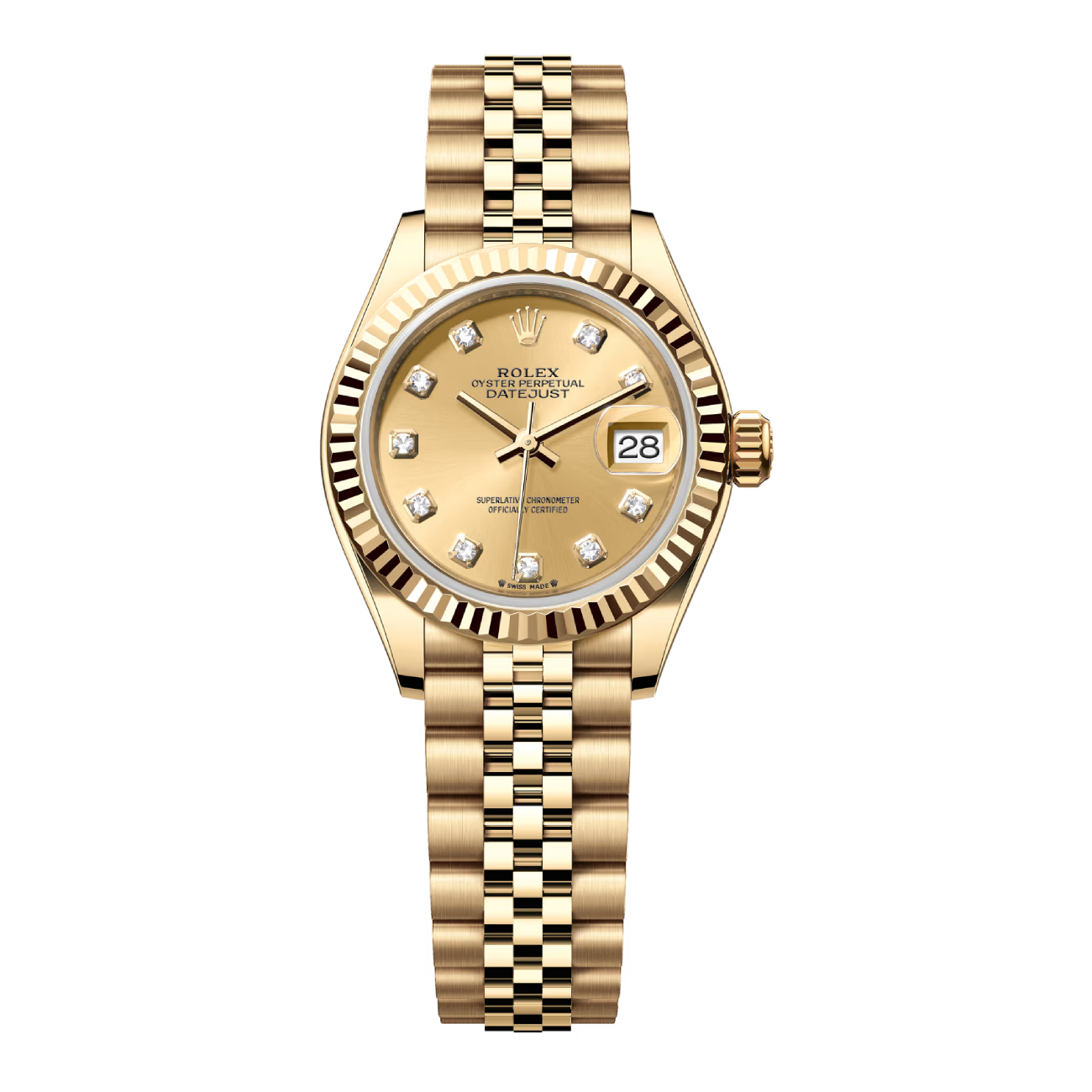 Rolex Datejust Lady 279178-0024 28 MM Champagne Dial Fluted
