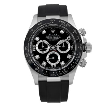 Rolex Daytona Black Diamond Dial 40mm White Gold 116519LN Black Rubber Men’s Watch 2020