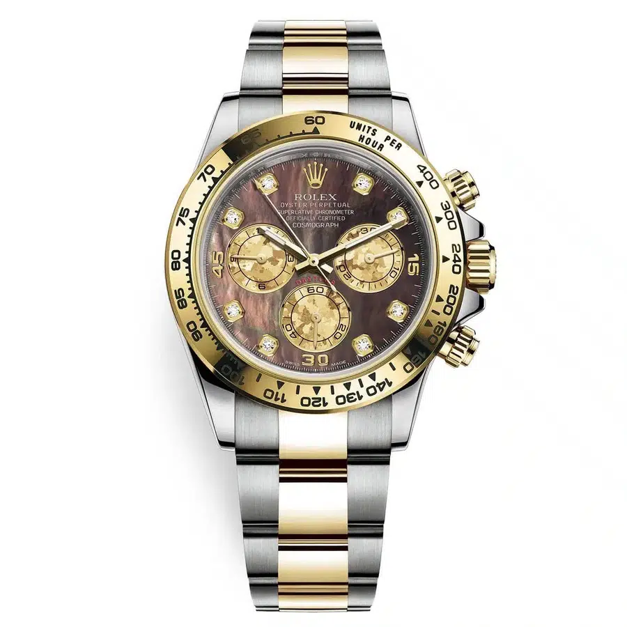 Rolex Daytona 116503 Oyster 40mm Stainless Steel & Yellow Gold Watch Black MOP Diamond Dial 2017