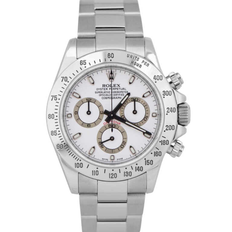 Rolex Cosmograph Daytona 116520 Oyster Bracelet Stainless Steel Men’s Watch White Dial 2011