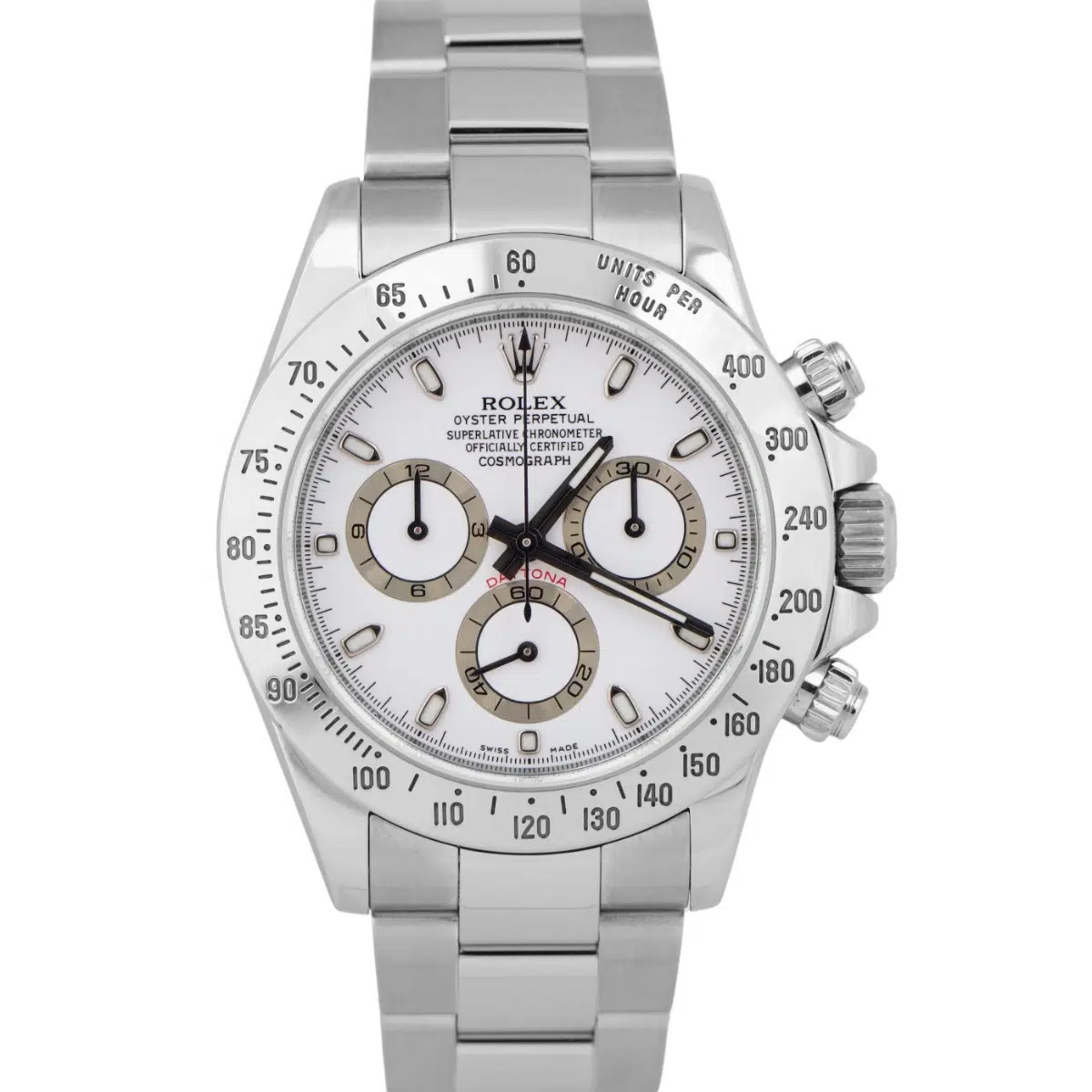 Rolex Cosmograph Daytona White Dial 40mm 116520 Stainless Steel Oyster Watch 2006