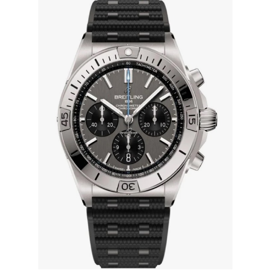 images Breitling Chronomat b01 42mm EB0134101M1S1 Grey Dial Titanium With Black Rubber Watch 2024