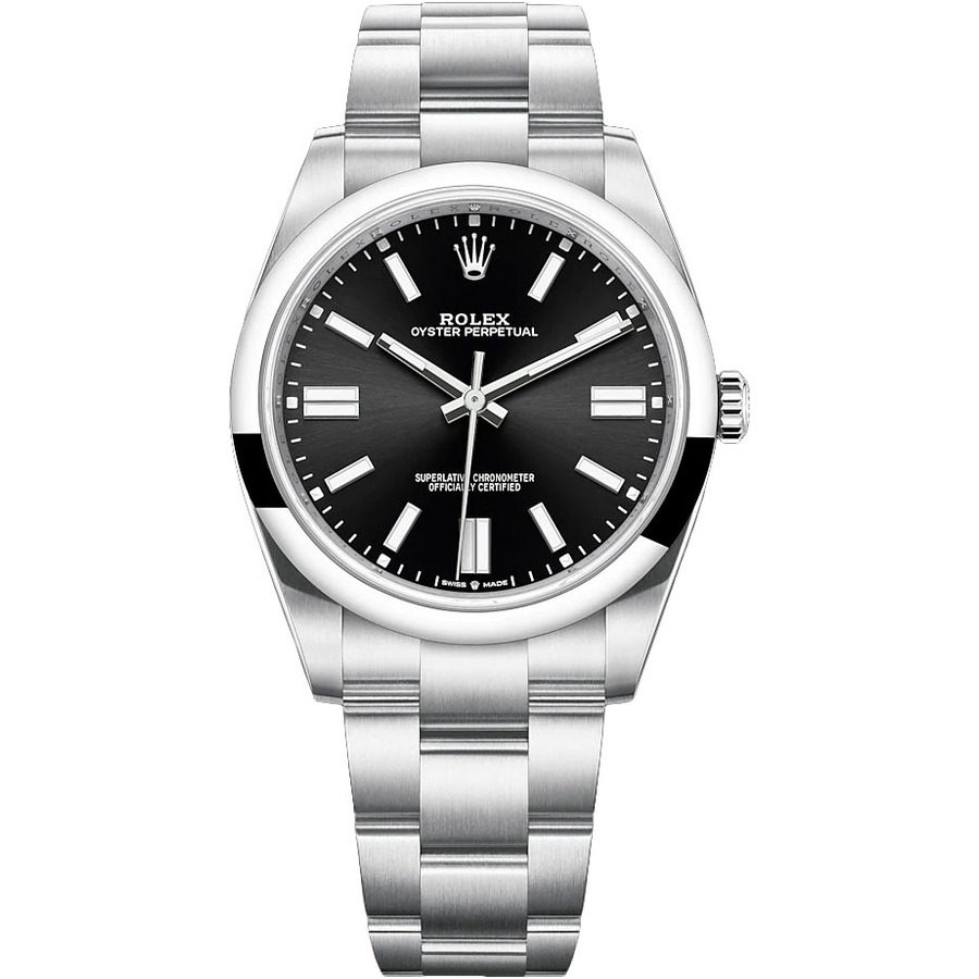 Rolex Oyster Perpetual 41mm 124300-0002 Stainless Steel Watch Black Index Dial 2024