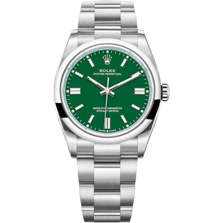 Rolex Oyster Perpetual 126000 36mm Stainless Steel Watch Green Dial 2021