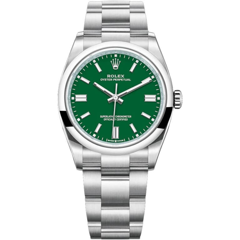 Rolex Oyster Perpetual Green Dial 126000-0005 36mm Stainless Steel Watch 2024