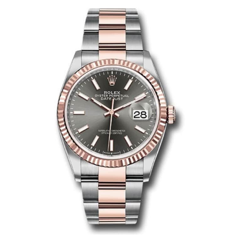 Rolex Datejust 36MM 126231 Stainless Steel & Rose Gold with Grey Dial Watch