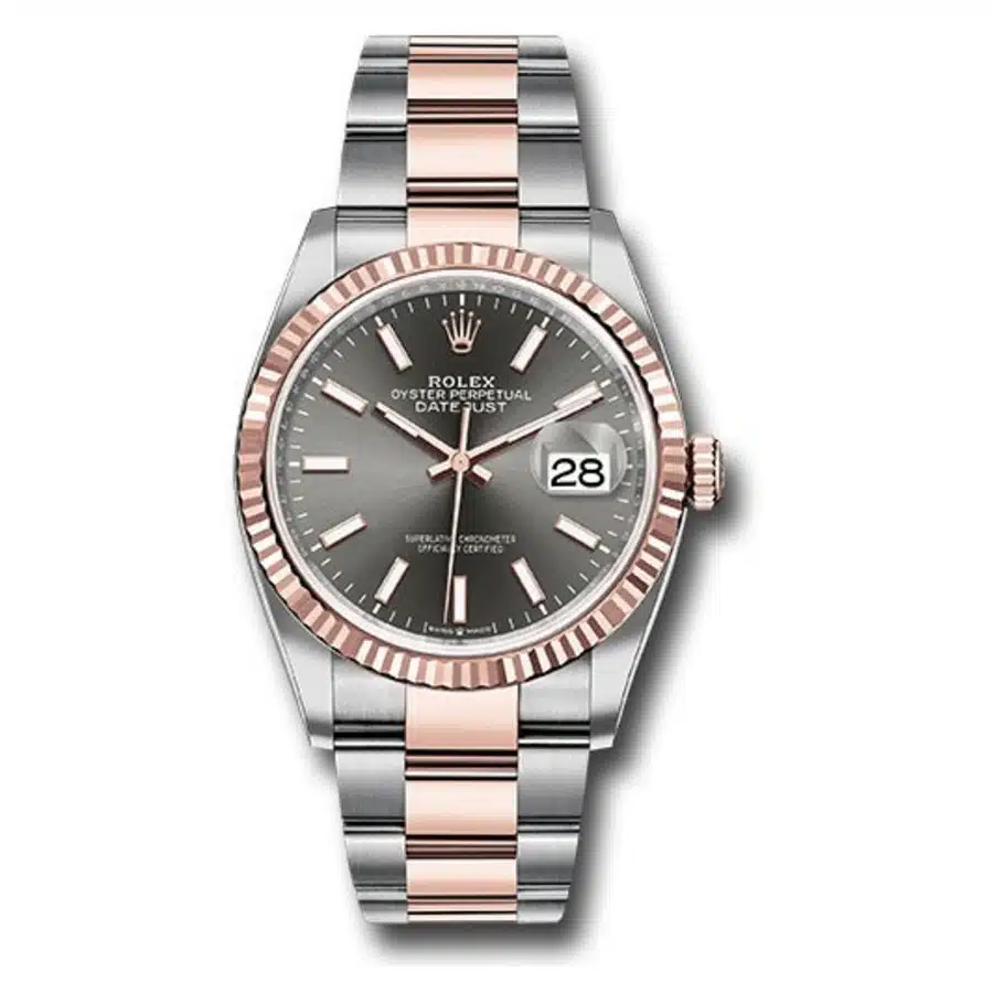 Rolex Datejust 36MM 126231-0014 Stainless Steel & Rose Gold with Grey Dial Watch