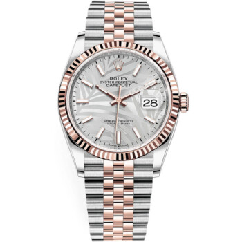Rolex Datejust 36mm 126231-0031 Jubilee Stainless Steel & Rose Gold Silver Palm Index Dial 2024