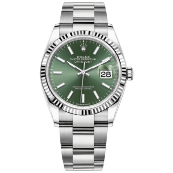 Rolex Datejust Oyster 36mm 126234-0052 Stainless Steel Watch Green Index Dial