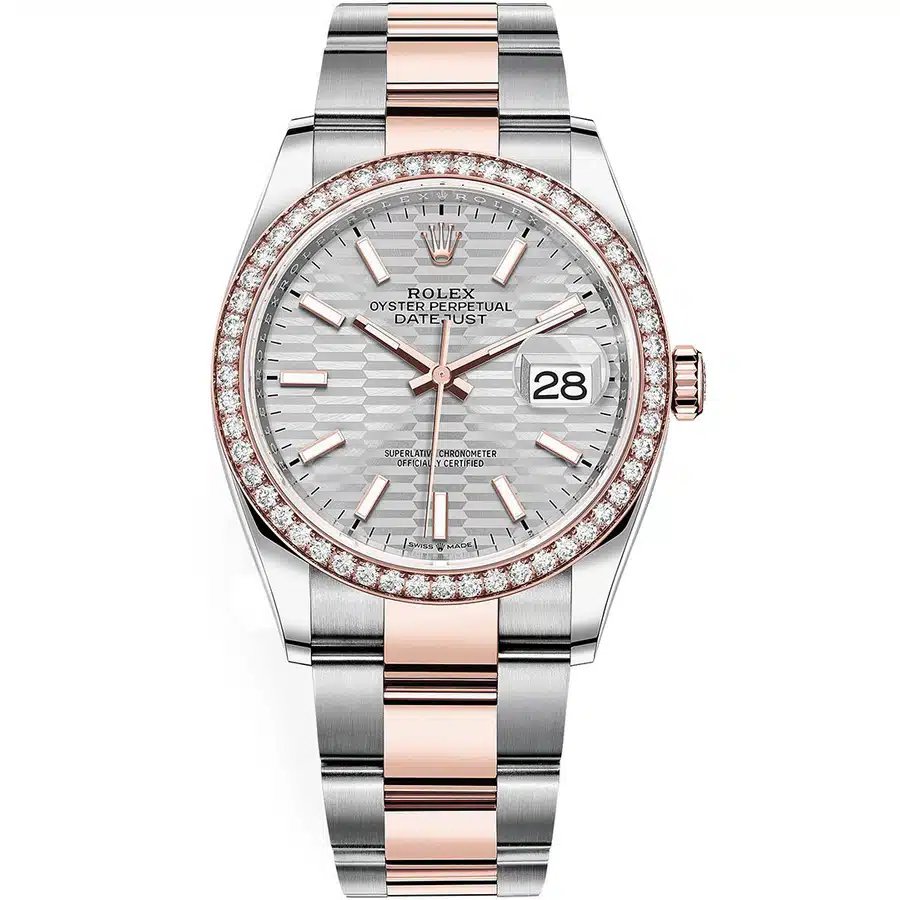Rolex Datejust 36mm Oyster 126281RBR-0022 Stainless Steel & Rose Gold Silver Fluted Motif Dial 2024