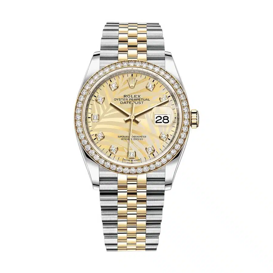 Rolex Datejust 126283RBR 36MM Stainless Steel and Yellow Gold with Diamond Bezel Watch