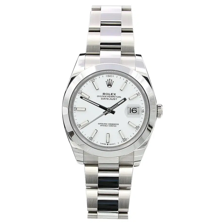 Rolex Datejust 41mm White Index Dial Oyster Bracelet 126300-0005 Stainless Steel Watch 2024