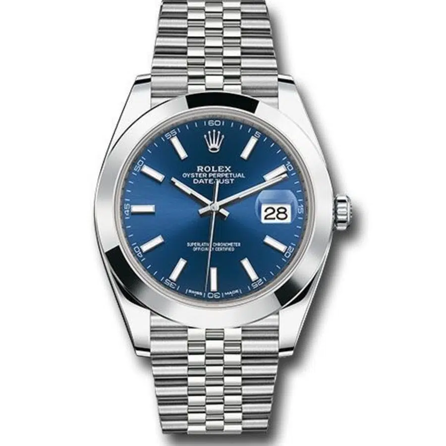 Rolex Datejust 41mm Blue Dial Domed Bezel 126300 Stainless Steel Jubilee Watch 2024
