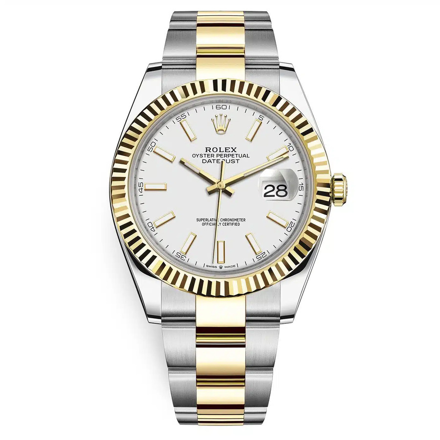 images Rolex Datejust 41 Gold & Steel 126333 Silver Index Dial Oyster Watch 2017