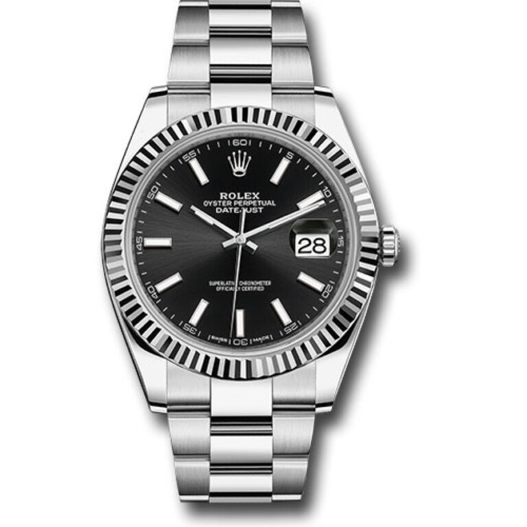 Rolex Datejust 41mm 126334-0017 Stainless Steel Oyster Watch Black Index Dial