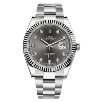 Rolex Datejust 41mm 126334 Stainless Steel Oyster Watch Slate Diamond Dial 2022